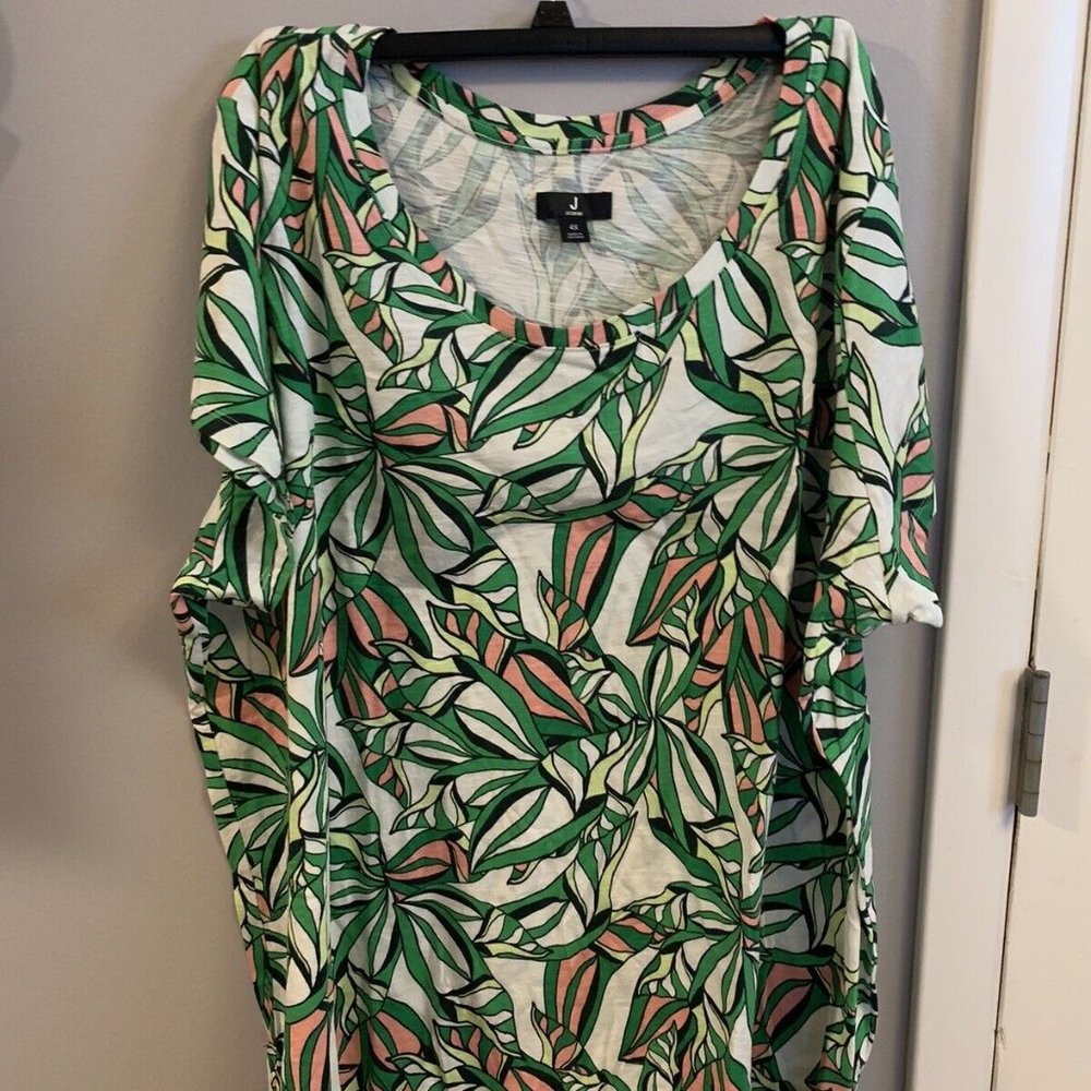J JASON WU KNIT SCOOP NECK TEE GREEN PALM 4X NEW
